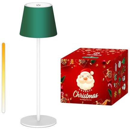 ANTELA Tischlampe LED Kabellos Weihnachts-Tischlampe Dimmbare Tischleuchte Innen-Außen-Ambientebeleuchtung 3000K/4000K/5000K