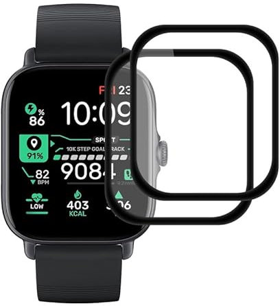 FOXZKISS 2 Stück für Schutzfolie Amazfit GTS 3/4 Displayschutz, Schutz für Amazfit GTS 3 Glas, Kratzfest für Schutzglas Amazfit GTS 4 Screen Protector, Panzerfolie für Amazfit GTS 3/4 Panzer