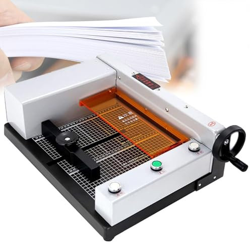 LYFDPN Elektrischer Papierschneider, robuster automatischer Guillotine-Papierschneider mit Gitterlinien, Schnittstärke 40 mm