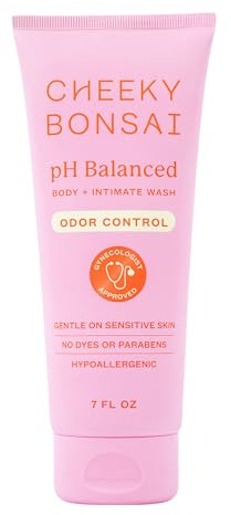 Cheeky Bonsai pH Balanced Feminine Wash for Women - Removes Odor - Gentle on Sensitive Skin - No Dyes or Parabens - Hypoallergenic - Gynecologist Approved (7 Ounces) (Packaging May Vary)