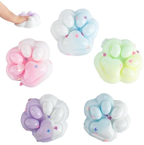 MUNSKT Squishy Pfote, 5 Stück Taba Squishy, Farbverlauf, Katzenpfoten Squishy für Angst Linderung,, Party Favors und Büro Schreibtisch Dekor