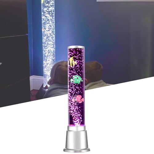UEGFSIJRF Blasenfischlampe mit 7-farbigem ASMR-Nachtlicht for sensorische Therapie, Aquarium-Lavalampen-Dekor fürs Kinderzimmer, Linderung von Angstzuständen und Schlafhilfe(46cm/18.11in)