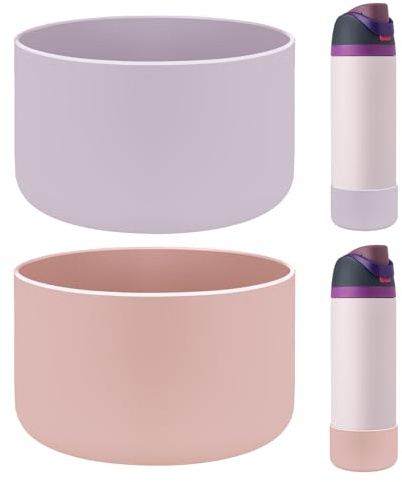 HEYSKAY 2PCS Silicone Boot for Owala Flask Water Bottle 32oz Anti-Slip Protective Sleeve for Owala Twist,FreeSip and Flip Stainless Steel Water Bottle BPA-Free Boot Bottom Base