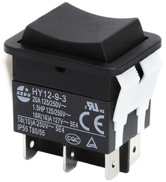 HENGBIRD Interruptor Basculante de 6 Pines HY12-9-3 Pulsador 125/2 V 20A 2 HP