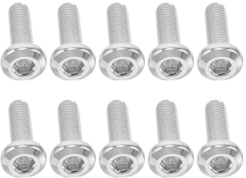 DONFAMDS Lot de 10 Vis de Disque de Frein en Alliage Argenté M8 X 25 Compatibles pour Véhicules Électriques et Motos, Réutilisables, Adaptées aux Zones Campagnardes et Montagneuses