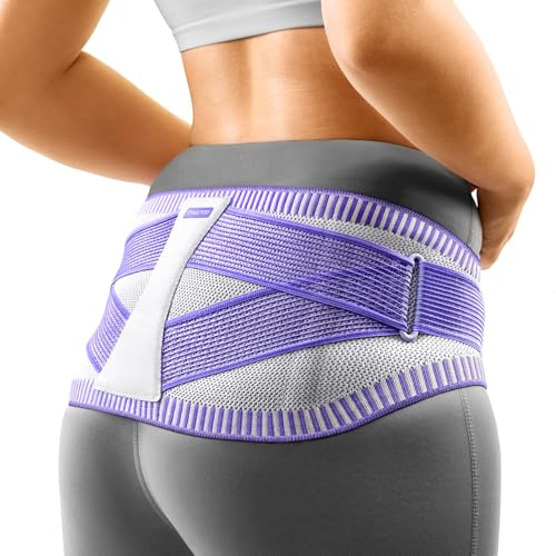 FREETOO Hüftgürt für Damen & Herren mit 2 herausnehmbaren Gel-Kompressionspolstern, L