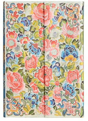 Paperblanks 18-Monatskalender 2025, Birnengarten, Mini, Horizontal,Klappumschlag