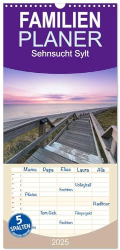 Familienplaner 2025 - Sehnsucht Sylt mit 5 Spalten (Wandkalender, 21 cm x 45 cm), CALVENDO: Sylt ist Meer, Leidenschaft und Leben (CALVENDO Natur)