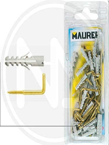 MAURER Appendi Quadro 4x20 Pz 30 Ferramenta in Plastica Metallico Gancio per Cartongesso, Legno