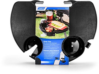 Camco 51834 Zero Gravity Chair Tray and Cup Holder, Black