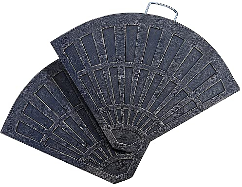 Outsunny 2-TLG. Set Gewichte für Sonnenschirmständer Platten-Schirmständer Sonnenschirmbasis halbrund mit Handgriff Kunstharz + Metall Bronze 66 x 47 x 4,2 cm 30 kg