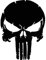 Punisher Wandtattoo Wandaufkleber Schädel Totenkopf Wandsticker Skull (M 28cm(H) x 20cm(B), Schwarz)