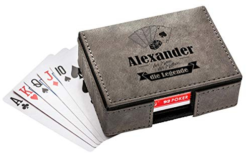 Spielkarten mit Box der Mann - der Mythos - die Legende mit Wunschnamen