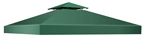 DREAMADE Toile de Rechange pour Jardin 3 X 3 M, Bâche pour Tonnelle en Polyester Haute Densité avec Bonne Ventilation, Tissu Imperméable et Anti-UV (Vert Foncé)