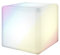 LOLAhome Lámpara exterior Cubo Chill Out + LED RGB con Mando | Lámpara Blanca de 40x40x40 cm, IP-64 | LED 9 W - 720 Lm |Para exterior, jardín, terraza, piscina | Modelo Cubo Chill Out Minimalista