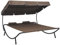 vidaXL Garten Sonnenliege mit Sonnendach Kissen Doppelliege Gartenliege Relaxliege Strandliege Liege Gartenmöbel Braun 200x173x135cm