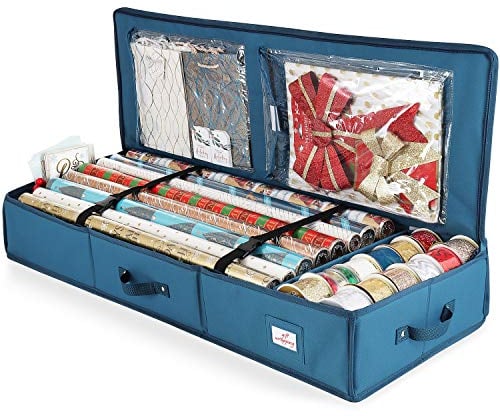 Hearth & Harbor Under- Bed Container, Storage Holiday Accessories, 600D Oxford-Polyester Fabric, Paper, Wrap Box, M