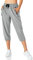 Butrends Damen Leichter Jogger Caprihose Casual Workout 3/4 Workout Joggerhose Sonnenschutz UPF 50+ Wanderhose mit Tasche (XXL, Hellgrau, xx_l)