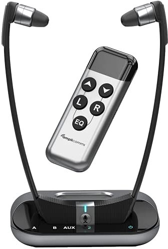 Amplicomms TV3500 Auriculares de TV, dispositivo auditivo de TV para personas mayores.