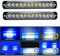RIGIDON 2 Pcs 7.5 12 LED blanc bleu feu de freinage stroboscopique, 12V 24V Barre lumineuse led pour offroad véhicule voitureutilitaire, bateau, remorque, caravane, Balise clignotante de sécurité