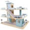 Bandits & Angels Holzspielzeuggarage Bandits Parkerlebnis mit 3 Etagen und Aufzug – inklusive 4 Autos – Spielzeugautogarage aus Holz, Blau
