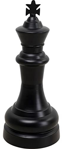 Kare Design Deko Objekt Chess King, Schwarz, Höhe 68cm, Große Deko Schachfigur König, Aluminium