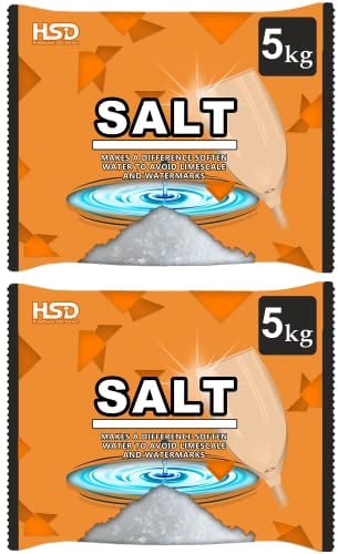 dishwasher salt 5kg powerful crystal, limescale remover on your glassware and water softener, life & improving its performance, 99% purity (2 pack)