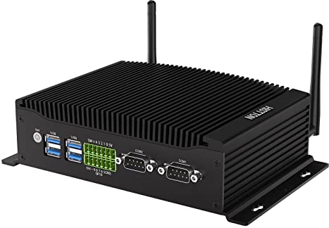 HISTTON Lüfterlos Mini PC Core i5-8260U, 16GB RAM 512GB M2. SSD, Industrie PC mit 2 RS232/485 COM, Dual HD+DP 4K Triple Display, 2 LAN, 6 USB, GPIO, WiFi, BT4.2, Mini PC Windows 11 Pro, Linux/Ubuntu