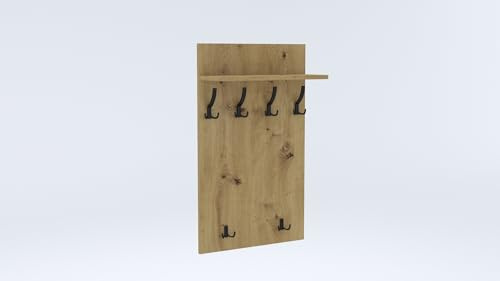 AKKE Garderobenpaneel, Wandgarderobe, PVC Maxi, Artisan-eiche, 100cm x 60 cm