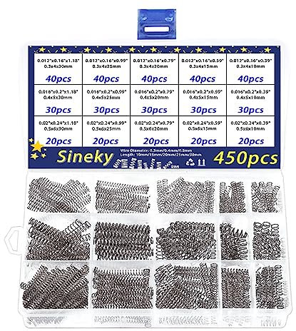 Assortimento di molle a compressione meccanica da 450 pezzi, kit di molle piccole in acciaio inossidabile 304, mini molle assortite per strumenti di penne Apparecchiature elettroniche per stampanti 3D