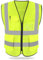 HYCOPROT Sicherheitswesten Warnweste Hohe Sichtbarkeit Reflektierendes Weste Executive Manager Jacke Zip 2 Band Brace (Gelb-mesh, S)