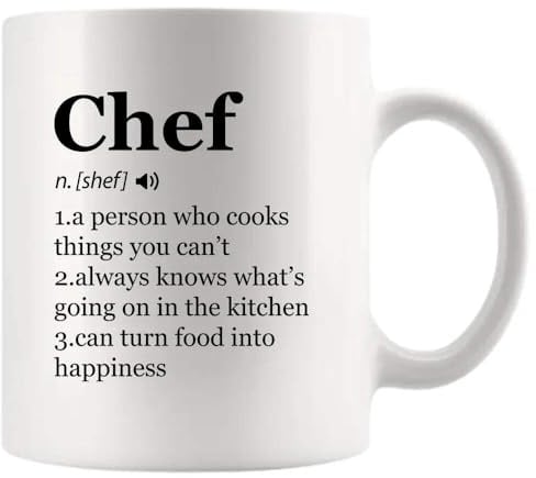 Panvola Chef Definition Tasse Chef Geschenke Koch kulinarische Schüler Lehrer Keramiktasse 325 ml Weiß Standard