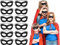 LLGSDLL 12 Stück Halloween Maskerade Augenmasken fasching Schwarze Panzerknacker Maske Halloween Ball Kostüm mit Gummiband Männer Maskerade Maske für Halloween Festival Karneval Kostüm Cosplay Party