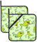 Lustiger Cartoon-Frosch-Topfhalter, 2er-Set, Topflappen für die Küche, hitzebeständig, Topflappen, Hot Pads für die Küchentheke, Topflappen mit Schlaufe, Topflappen zum Kochen, Grillen und Backen
