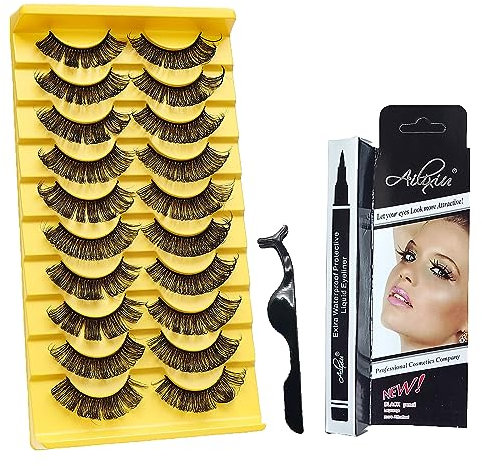 LDBKLGHJ 10 Paires extension cils, Faux Cils Magnétique Eyeliner, faux cils magnetique, accessoires de maquillage et outils