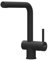 EVHOC Rubinetto Lavello Cucina HELION in Acciaio Inox AISI 304, Miscelatore Monocomando con Doccetta Estraibile, Girevole a 180°, Made in Italy, Nero
