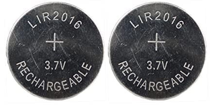 Girafus 2 x LIR2016 Rechargeable Battery LIR 2016 Rechargeable Button Cell 3.7 V 20 mAh CR2016 Rechargeable Button Cell Battery for Car Key Watches Calculator Tan Generator Replaces CR 2016