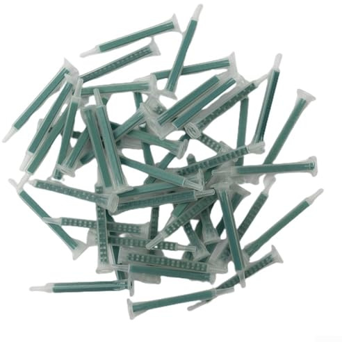50 Pieces 2K Adhesive Mixing Tips Mixer Nozzles Mixer Tips Static Mixer, Static Mixer Nozzle Tube Tip, Epoxy Mixing Nozzle Tip, Wide Compatibility, Easy to Use
