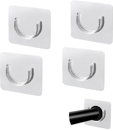 PEUTIER 4pcs Adhesive Shower Rod Holders, Transparent Rod Retainer Tension Curtain Rod Holders No Drill Curtain Rod Brackets Shower Curtain Rod Curtain Rod Bracket for Wall