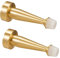 Brass Door Stop, Decorative Door Stopper Wall Protector, 3.2 inch Heavy Duty Door Stop for Wall Door Protection Sound Dampening, Solid Brass Brushed Gold with White Rubber Bumper Tip, 2 Pack