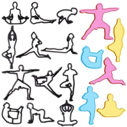 craspire 12 Stil Yoga Körperform Ausstechformen Für Kekse Sport Polymer Ton Ohrring Ausstechform Kunststoff Kekse Handgefertigt DIY Für Bastelarbeiten Zuhause Küche Backen Geburtstag Frauen