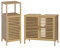 Bellamio Badezimmermöbel Set Newa, Waschbeckenunterschrank mit je 2 Ablagen und Schrank mit 4 Fächern und Tür, Badezimmerschrank, Badezimmermöbel aus Bambus lackiert, Standregal Bambus Regal
