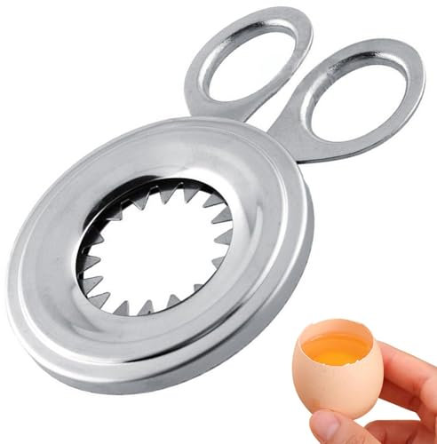 Stainless Steel Egg Cutter - Shell Remover and Top Opener for Soft or Hard Boiled Eggs - Kitchen Gadget Tool for Any Size