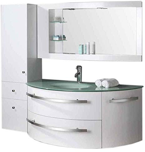 GRAFICA MA.RO S.R.L. Mobile ARREDO Bagno ARREDOBAGNO 120 CM SOSPESO RUBINETTERIA LAVABO Ambassador Bianco Laccato, Rubinett. e Lavabo Inclusi