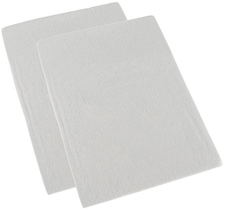 HOMESCAPES White Brushed Cotton Fitted Cot Sheet, Set of Two, Plain 100% Cotton, 70 x 140 cm
