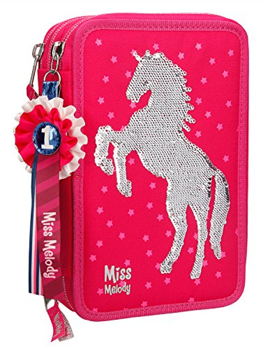 Depesche 10057 - Federtasche 3 fach, Miss Melody, pink