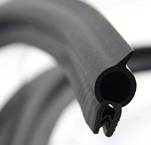 SMI-Dichtungsprofil DO31 für 1,5-3mm EPDM Moosgummi/Vollgummi mit Stahleinlage selbstklemmend ohne Kleber - Kantenschutz mit Dichtung oben, Kantenschutzdichtprofil für Auto, Kofferraum (1 m)