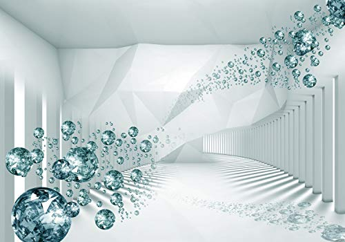 decomonkey Fototapete 3d Effekt Abstrakt 400x280 cm XL Tapete Fototapeten Vlies Tapeten Vliestapete Wandtapete moderne Wandbild Wand Schlafzimmer Wohnzimmer Diamanten Modern