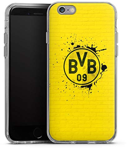 Silikon Hülle kompatibel mit Apple iPhone 6s Case transparent Handyhülle BVB Borussia Dortmund Offizielles Lizenzprodukt