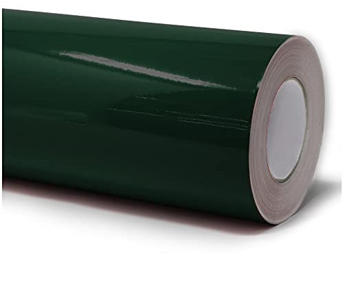Finest Folia (6€/m² Plotterfolie Möbelfolie glänzend Glanz Klebefolie Küchenfolie Selbstklebende PVC Folie 63cm Medienbreite (060 Dunkelgrün, 10 Meter)